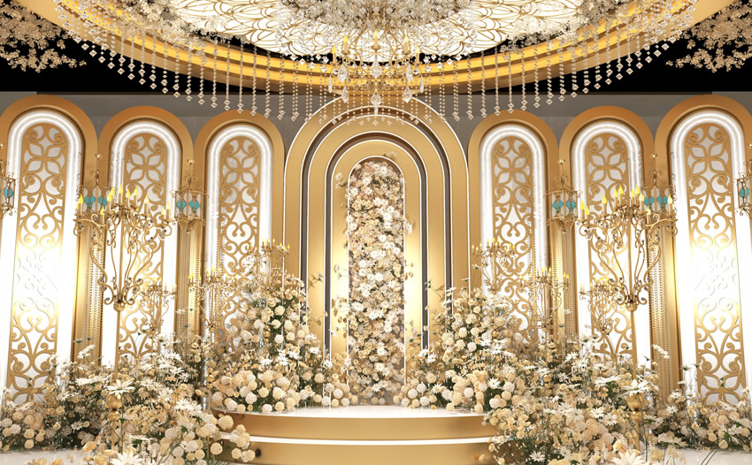 大祥香槟色调婚礼堂效果展示